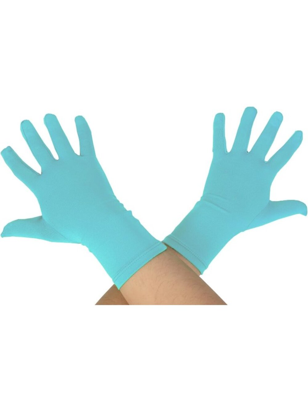 Women's Baby Blue 9.5β Unisex Short Spandex Length Stretchy Costume Gloves